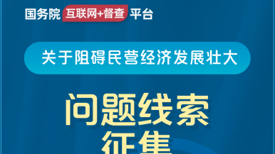 骚逼求操视频国务院“互联网+督查”平台公开征集阻碍民营经济发展壮大问题线索